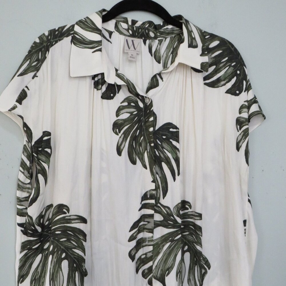 Worthington XL palm print blouse